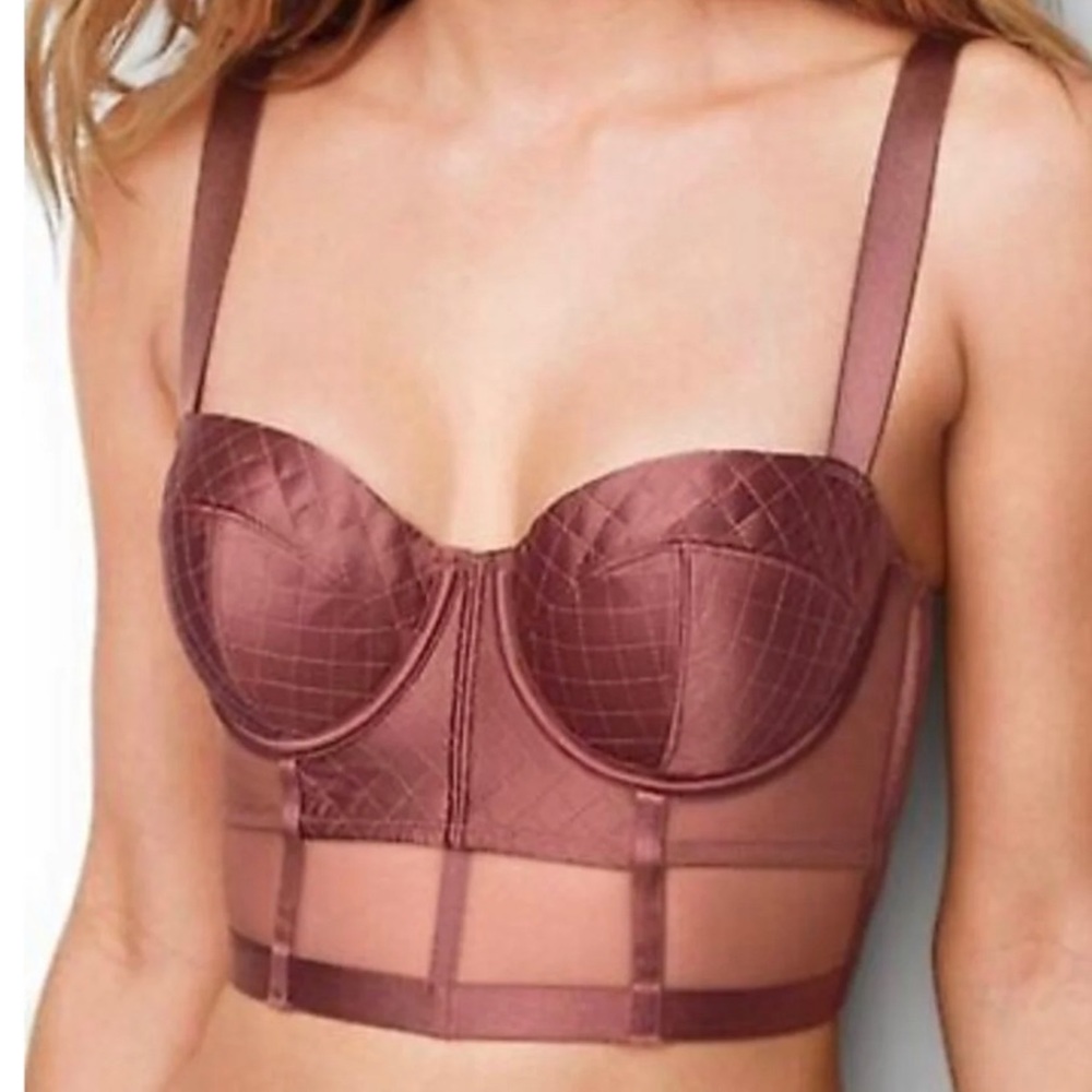 Very Sexy Lined Balconet Long Line Bra Vintage Rose 36c